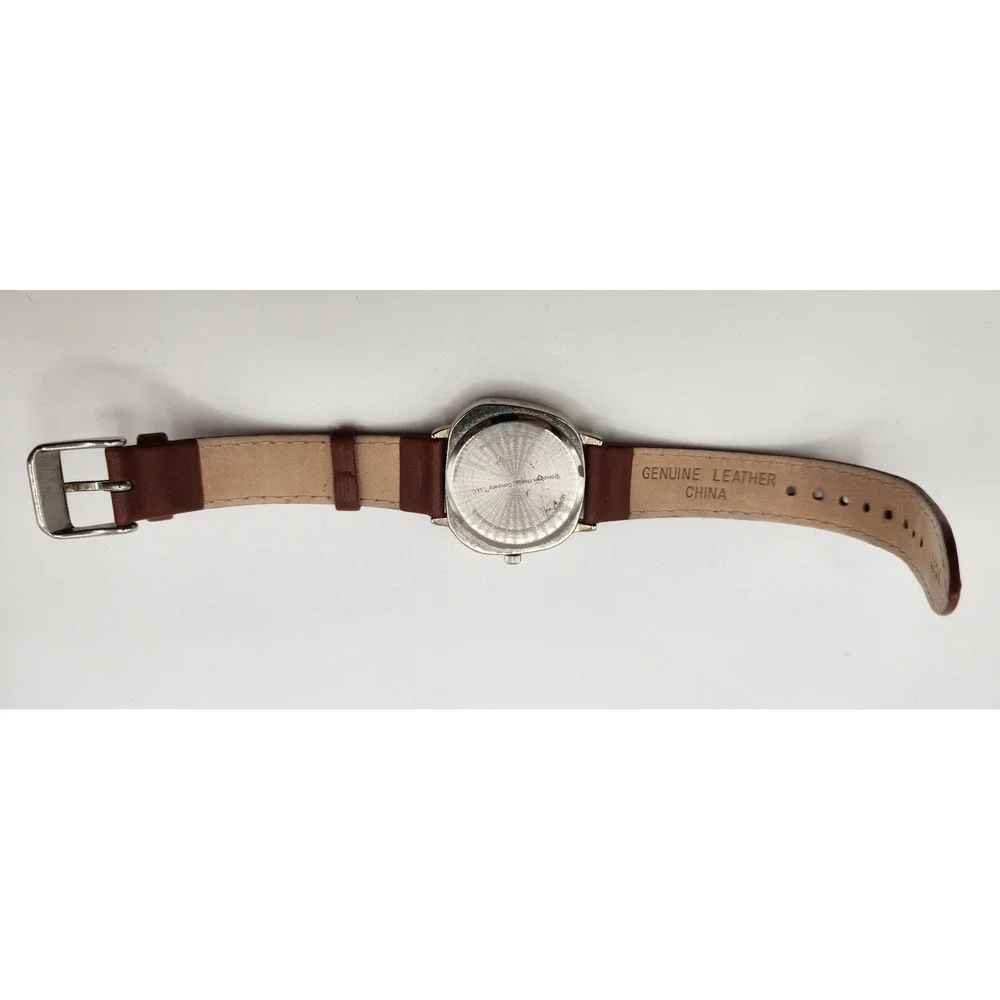RARE 2005 The Muppet Show Rotating Logo Disc Watch Unisex Brown Leather Band
